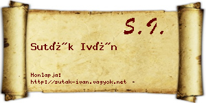 Suták Iván névjegykártya